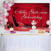 Rot Bühne Und Hoch Hacke Funkeln Geburtstag Hintergrund